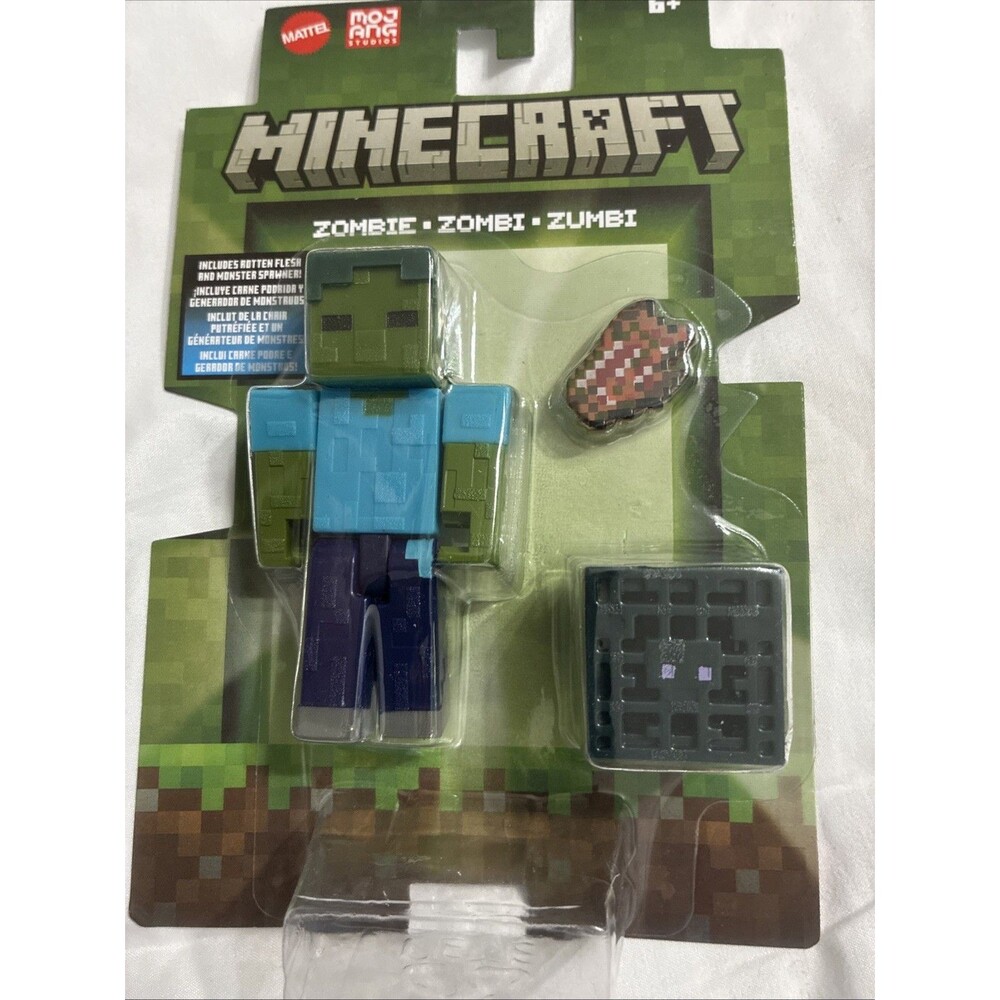 2025 Minecraft Action Figure: ZOMBIE (Monster Spawner & Rotten Flesh) NEW 2024